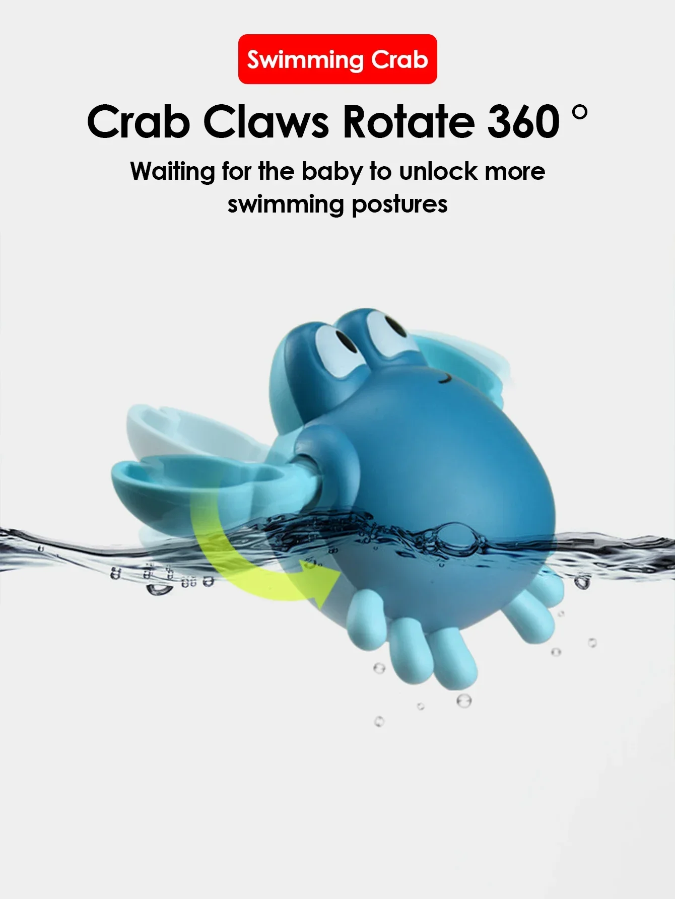 Popularna zabawka do kąpieli dla dzieci - pingwin i krab na łańcuszku, idealna do zabawy w wodzie i nauki pływania.