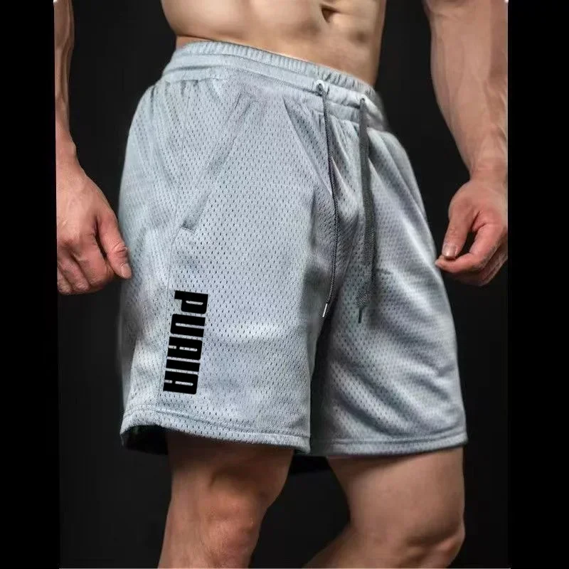 2024 Summer New Sports Fitness Shorts Men\'s Basketball Game Training Running Casual Loose Quick-Drying Five-Point Pants