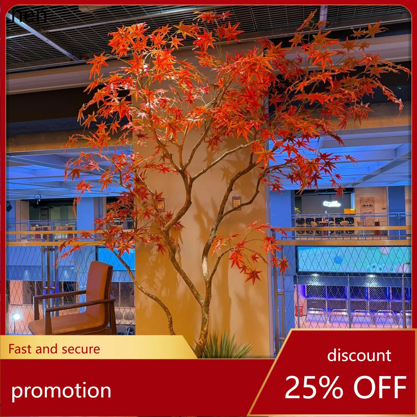 

HXL Artificial Red Maple Tree Decoration Maple Leaf Landscaping Window Display Floor Fake Tree