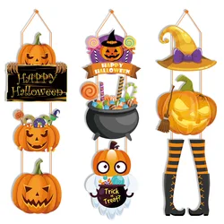 Halloweenowy znak dekoracji frontowe drzwi dyniowy duch nietoperza czaszka wiszący Ornament duch Halloween festiwalowa dekoracja do domu