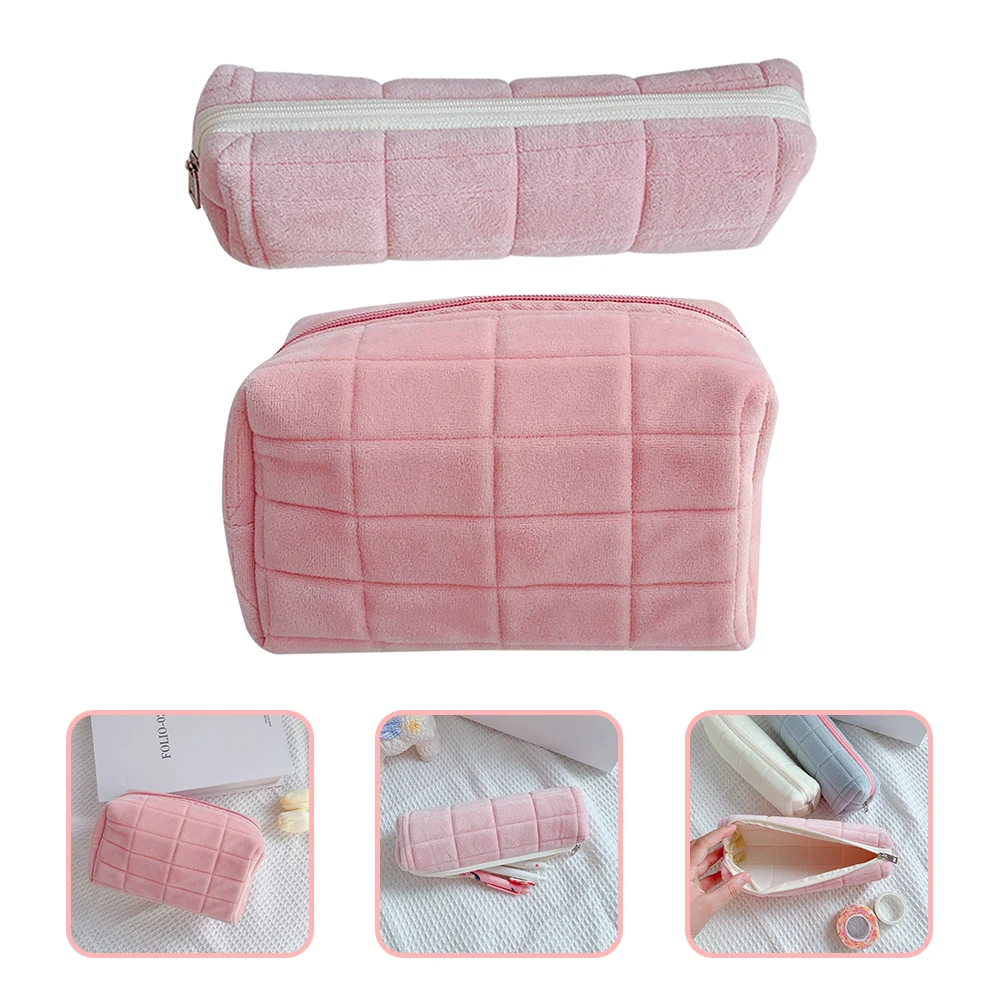 2 قطعة للنساء سعة كبيرة ماكياج المنظم السفر حقيبة أدوات الزينة المحمولة تخزين للفتيات يشكلون حقيبة مقاوم للماء