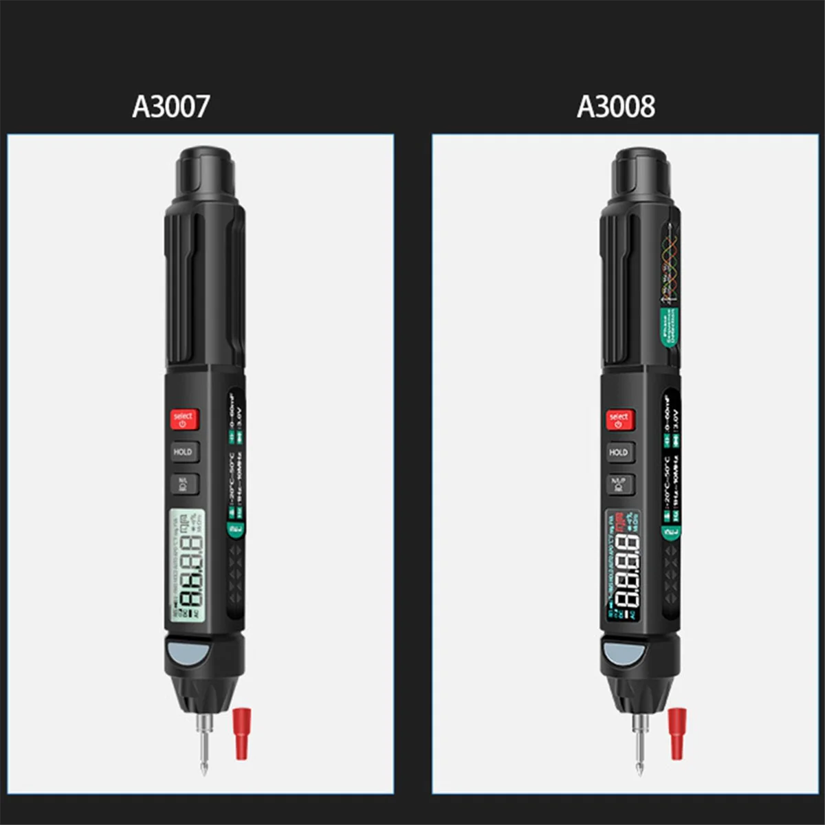 ANENG-A3007 متعدد صغير ، البث الصوتي ، الفولتميتر ، LCD مصباح يدوي ، NCV اختبار لمقاومة الجهد ، 6000 التهم