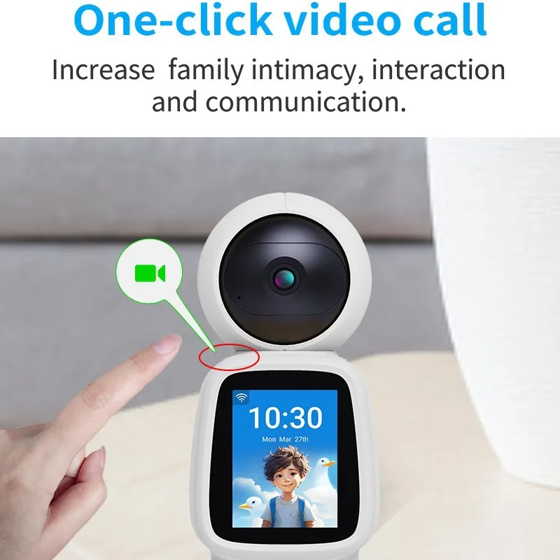 2.8Inch IPS Screen Tuya APP 2MP 1080P One Key Call  PTZ IP Dome Camera AI Humanoid Detection Wide Angle CCTV Monitor