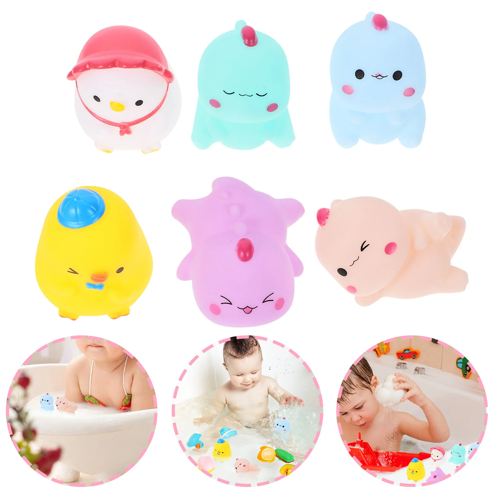 

6pcs Baby Bath Toy Kids Swimming Animal Toys Babies Bathtub Floating Toys Children's Educational Toys Squeaky Shower Accessories