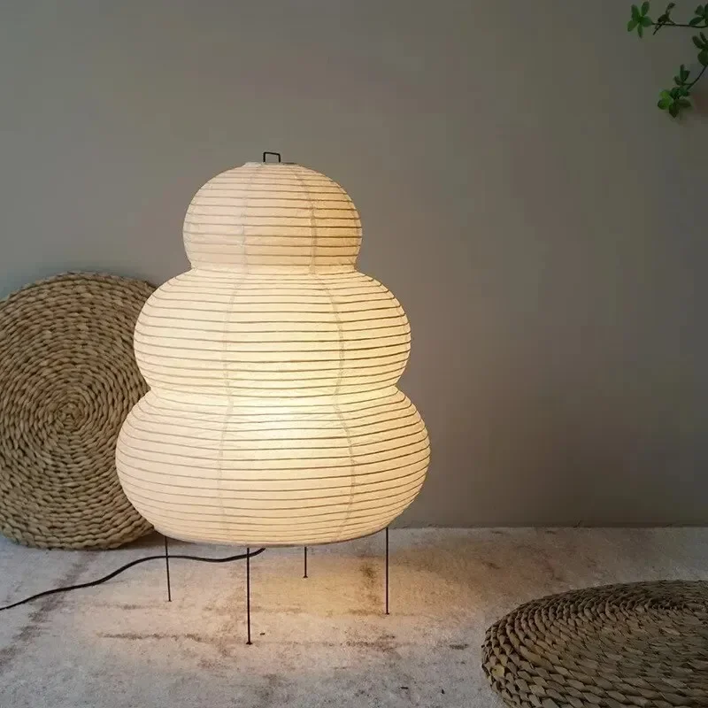 Japanese-style LED Rice Paper Table Lamp Three-tone Eye Protection Desk Lamp Living Room Hotel Bedroom Living Room Floor Lamp