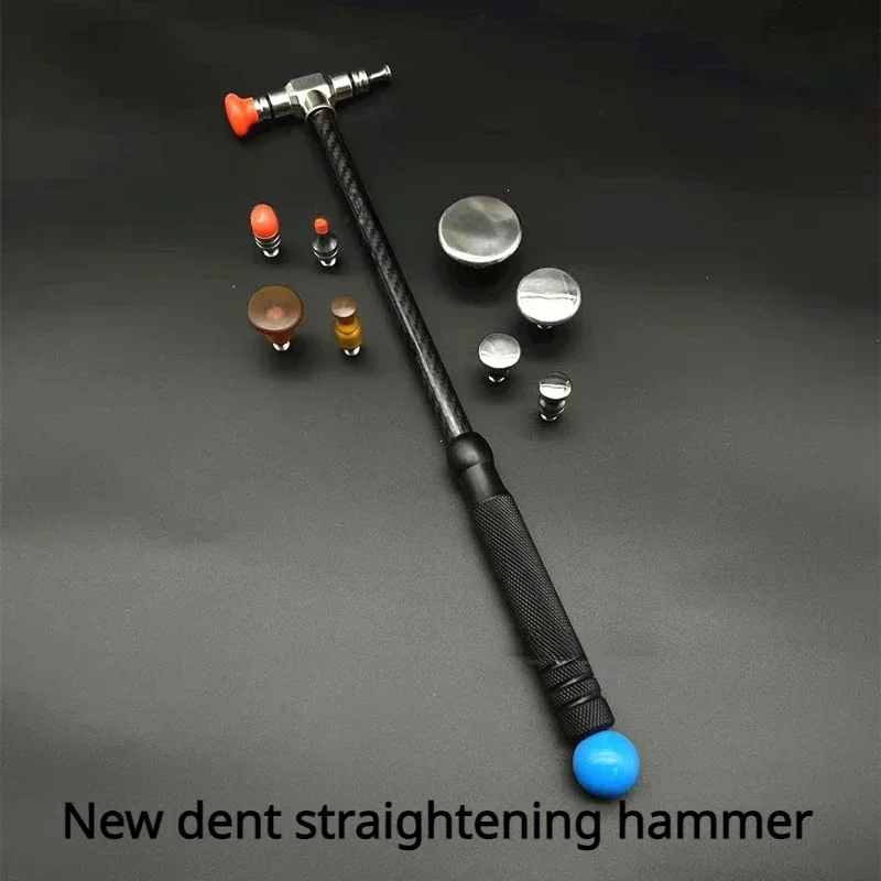 Car Dent Repair Hammer Body Repair Percussion Leveling Hammer Replaceable Traceless Repair Tool Carbon Fiber and Stainless Steel