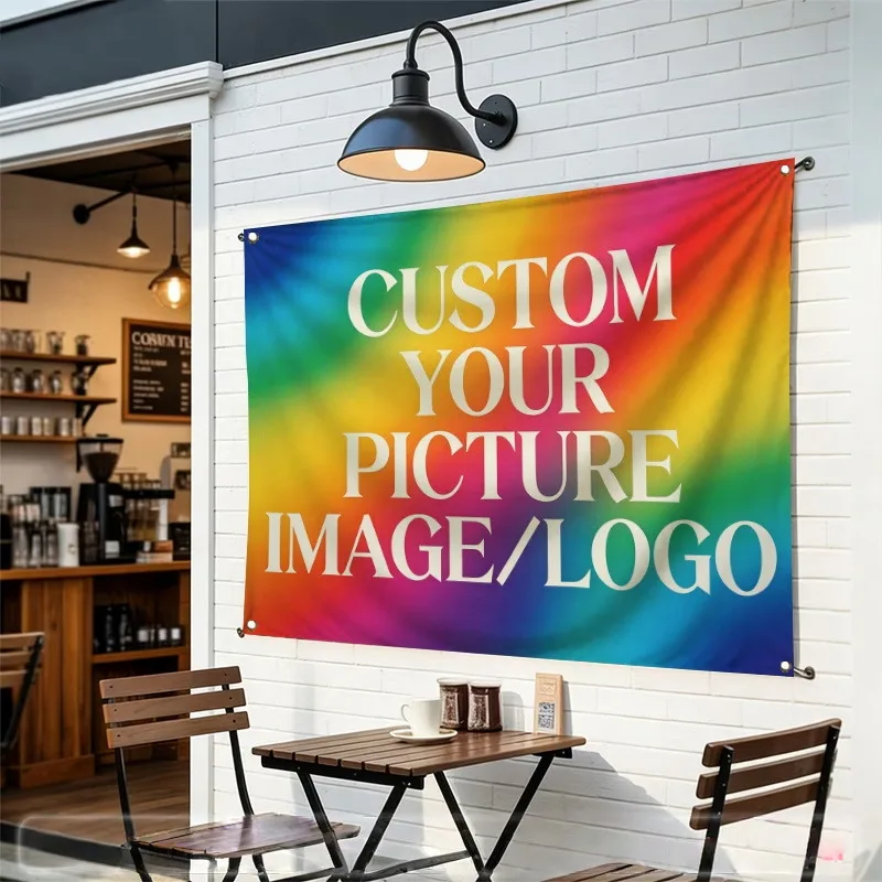 Custom Banner Flags Suitable For Personalized Logo Memorial Photo Indoor And Outdoor Birthday Commercial Advertising Promotion