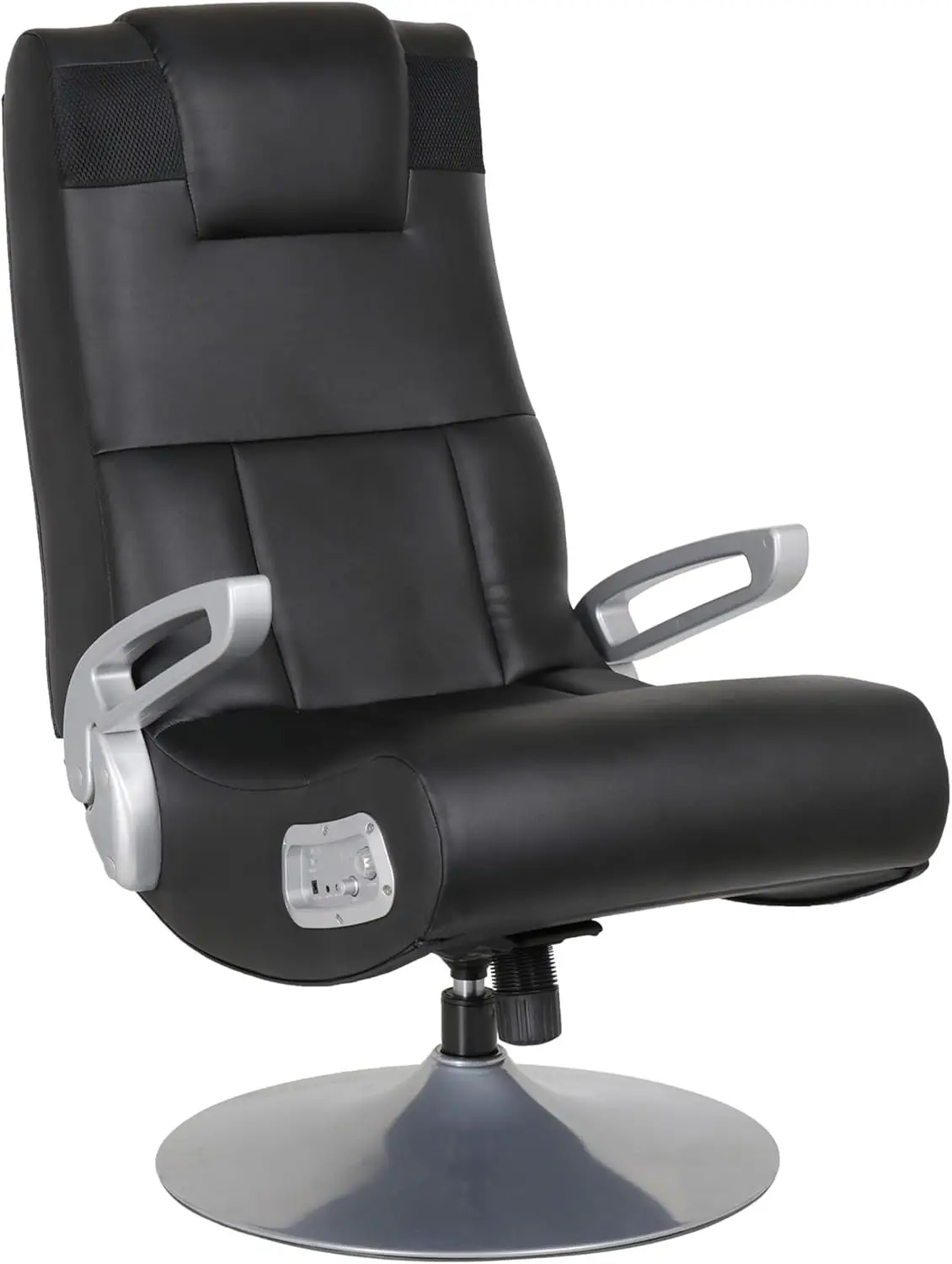 

Video Gaming Lounging Pedestal Chair, Wireless Audio, 2 Speakers, Subwoofer, Foldable, Padded Armrest, 30.7" x 30.7" x 39.76"
