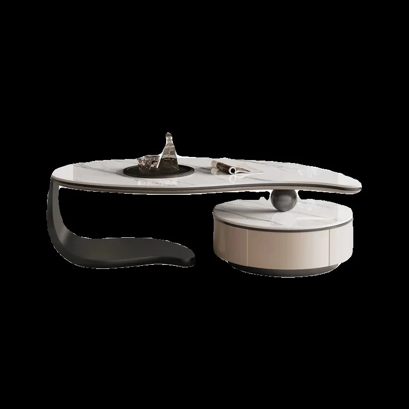 Modern light luxury minimalist special-shaped home slate new small apartment coffee table high-end sense