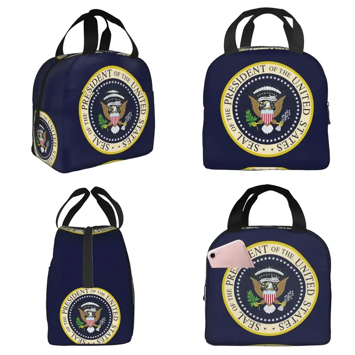 Seal Of The President Of The United States Us Usa Insulated Lunch Bag for Kids School Cooler Thermal Food Box Tote Lunch Boxes