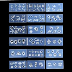Silicone Mold Tiny Nail Art Flowers Heart Bear Fruit Shell Animal Epoxy Resin Casting Molds For DIY Epoxy Resin Nail Art Crafts