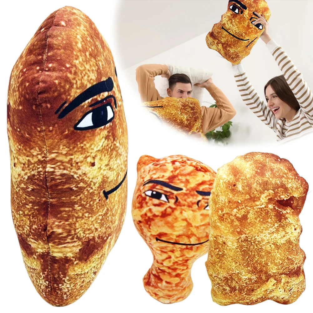 

Cute Stuffed Animal Doll Chicken Nugget Meme Plushies Toy Creative Baby Doll Sleep Pillow Cushion Birthday Gifts for Boys Girls