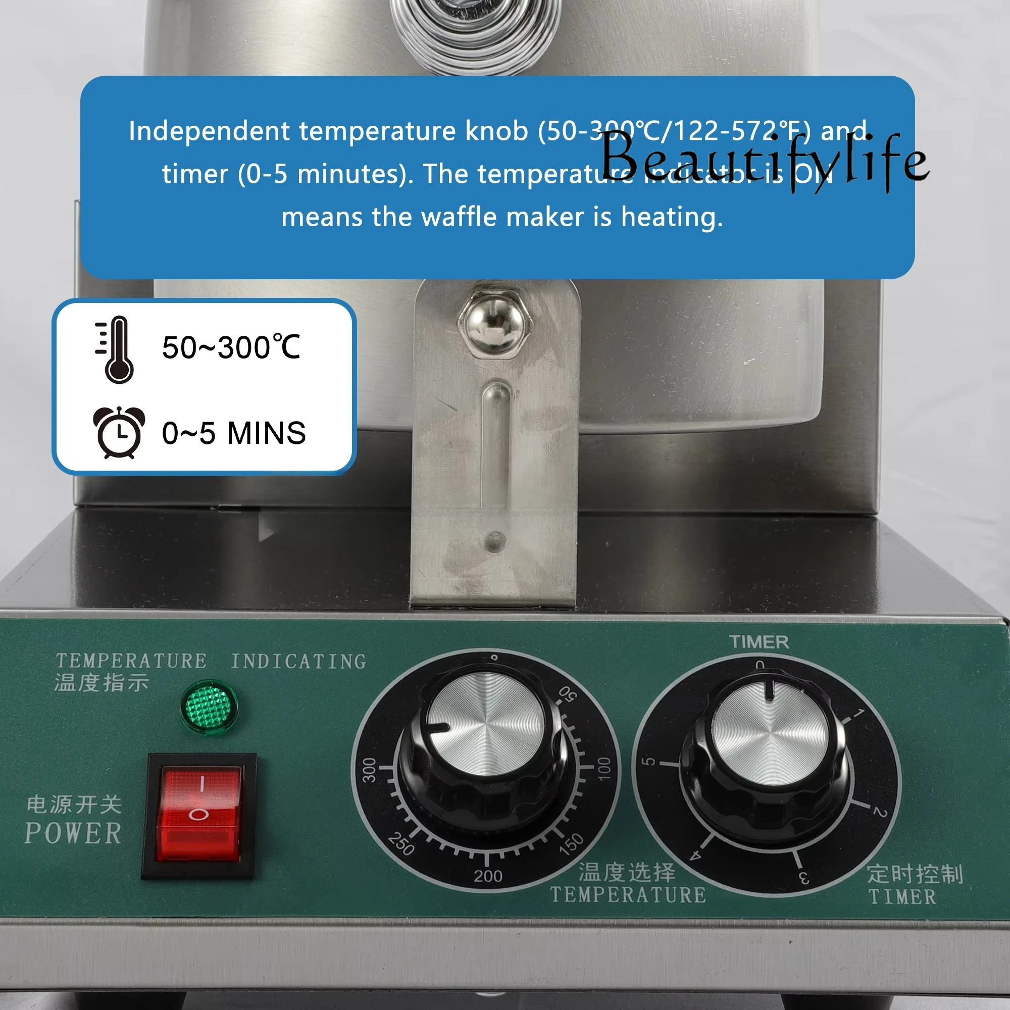 220V Nonstick Panini Press Sandwich Electric Mini Ice Cream Waffle machine Commercial Ufo Waffle machine Hamburger Waffle