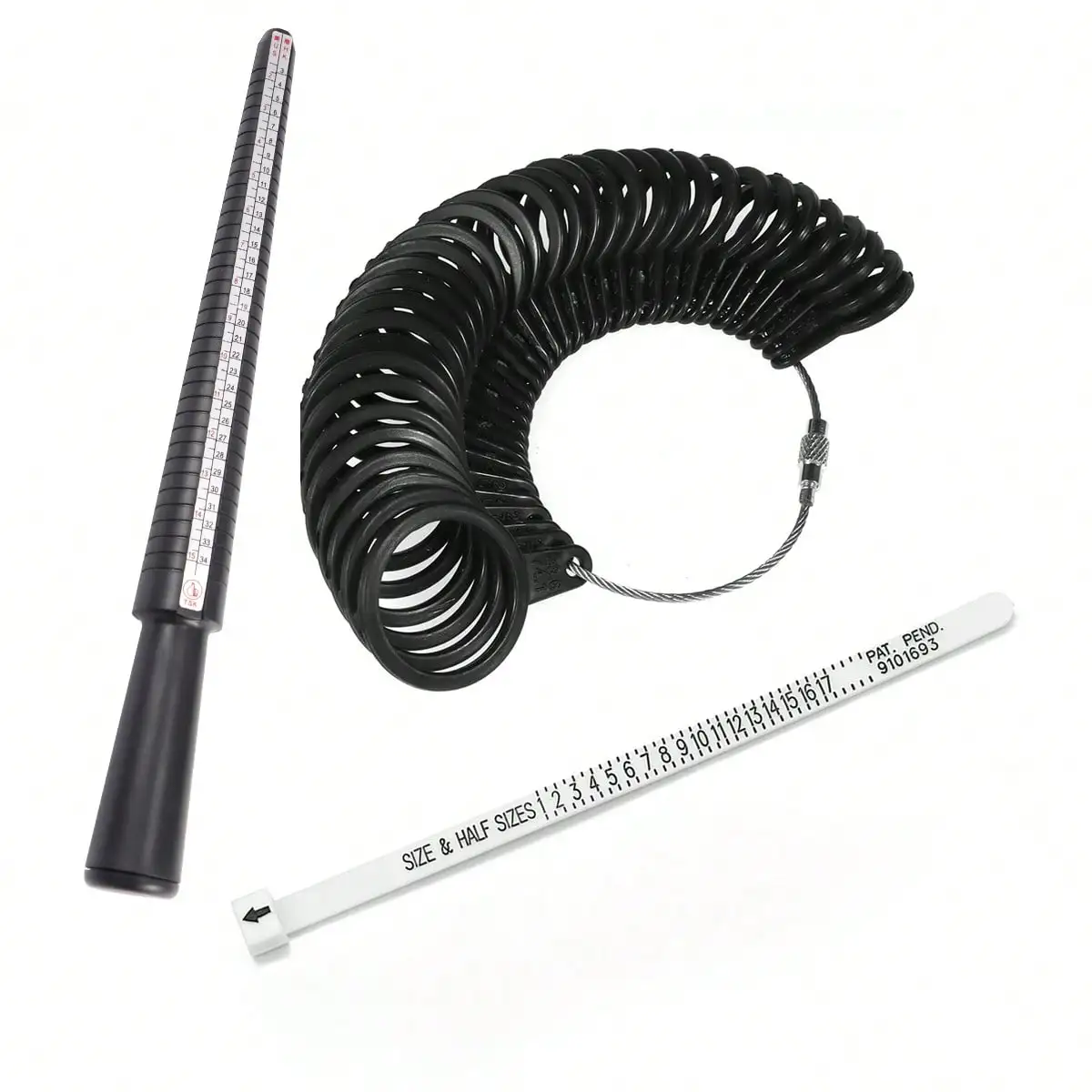 1 قطعة أدوات المجوهرات المهنية حلقة مغزل عصا إصبع قياس حلقة Sizer قياس المملكة المتحدة/الولايات المتحدة حجم DIY بها بنفسك مجموعات أدوات حجم المجوهرات #1