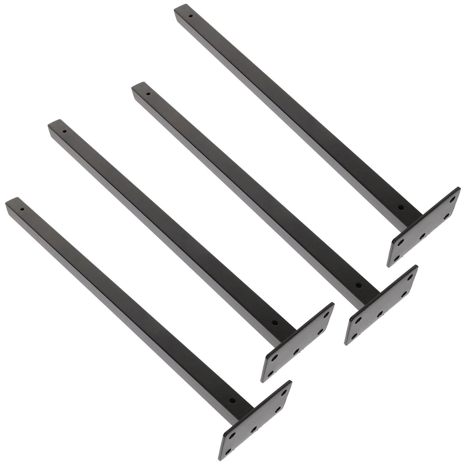 

4pcs Wall Mounted Hidden Floating Shelf Brackets Stainless Steel Black Heavy Duty Shelf Supports For Kitchen Bathroom Cabinet