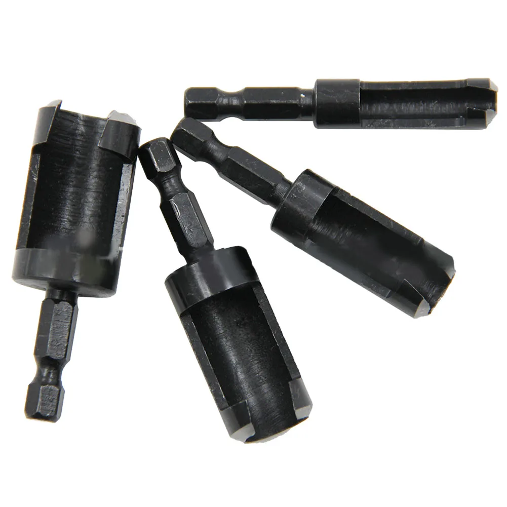 4Pcs Hex Shank Wood Plug Hole Cutter Drill Bit Plug Cutter Bored Hole Wood Tenon Woodworking Drilling Tools 6mm 10mm 13mm16mm