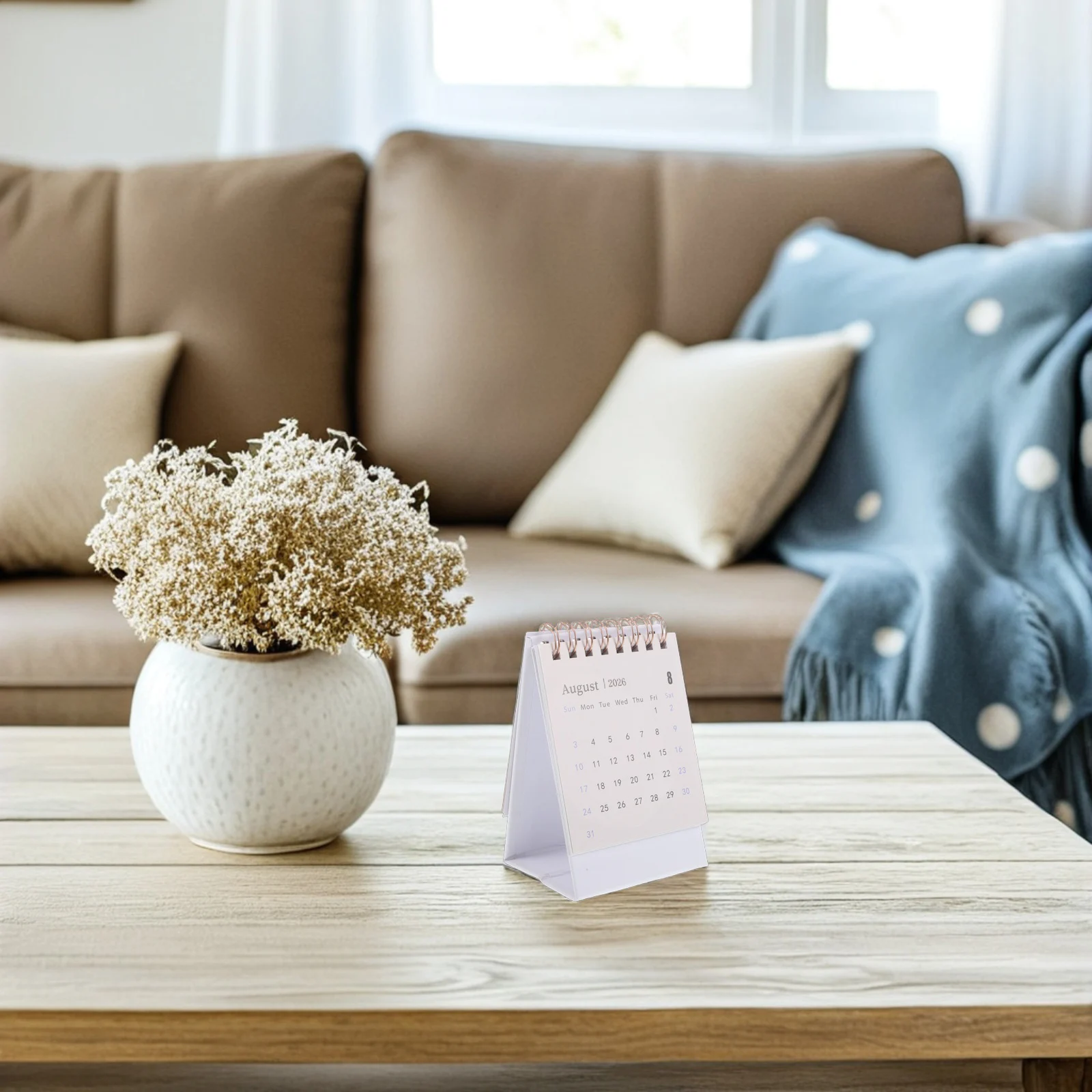 Small Desk Calendar 2026 Minimalist Flip Table Calendar for Office Home Bedroom Desktop Use Yearly Planning Time Management Tool