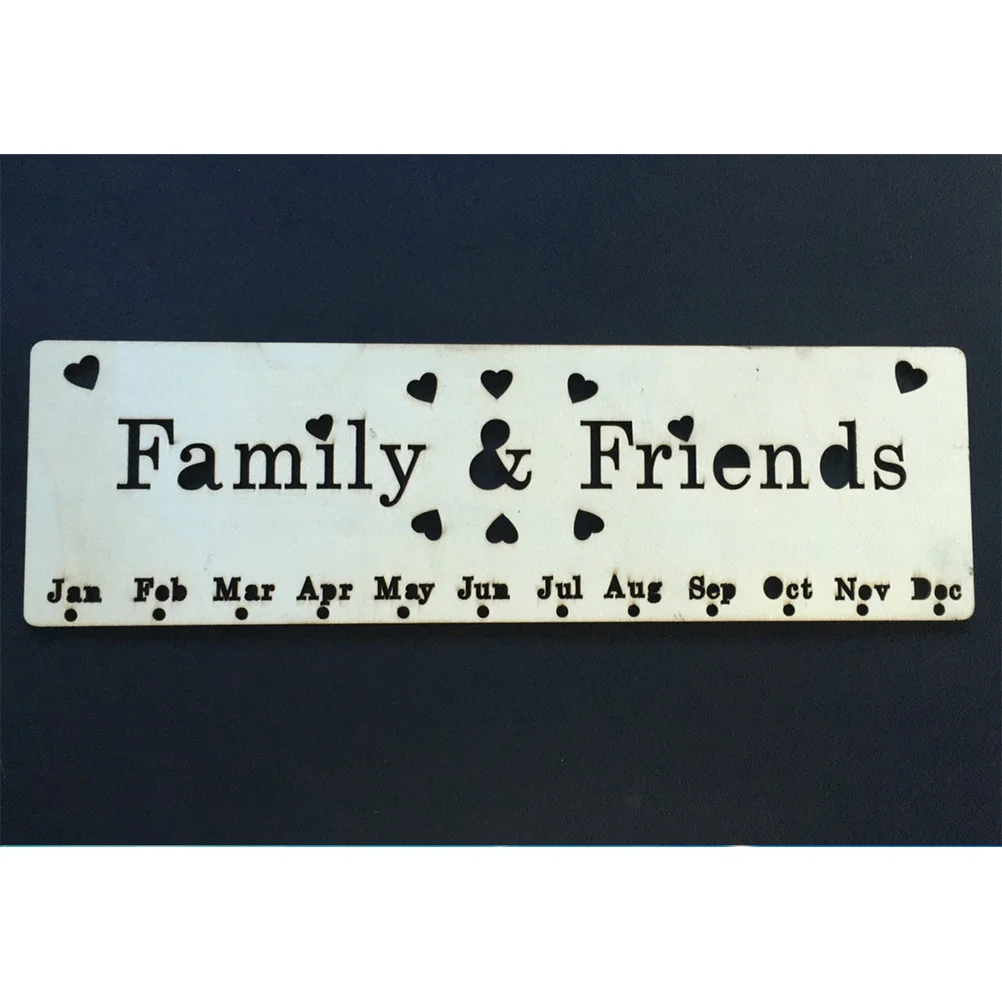 

Wooden Birthday Anniversary Reminder Calendar DIY Plaque 1 Rope 50 Round Discs Family Friends Hanging Decoration