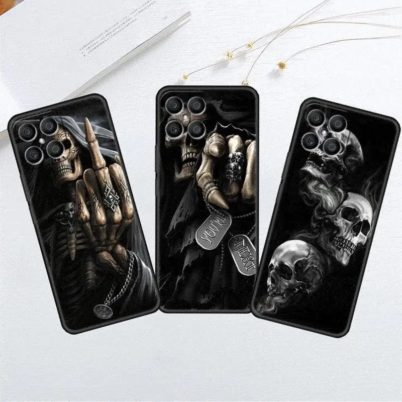 Retro Skull Butterfly Case For Honor X8 X8a 90 X9a 8X 70 50 20 Magic5 Pro 9X P60 P50 Black Soft Phone Funda