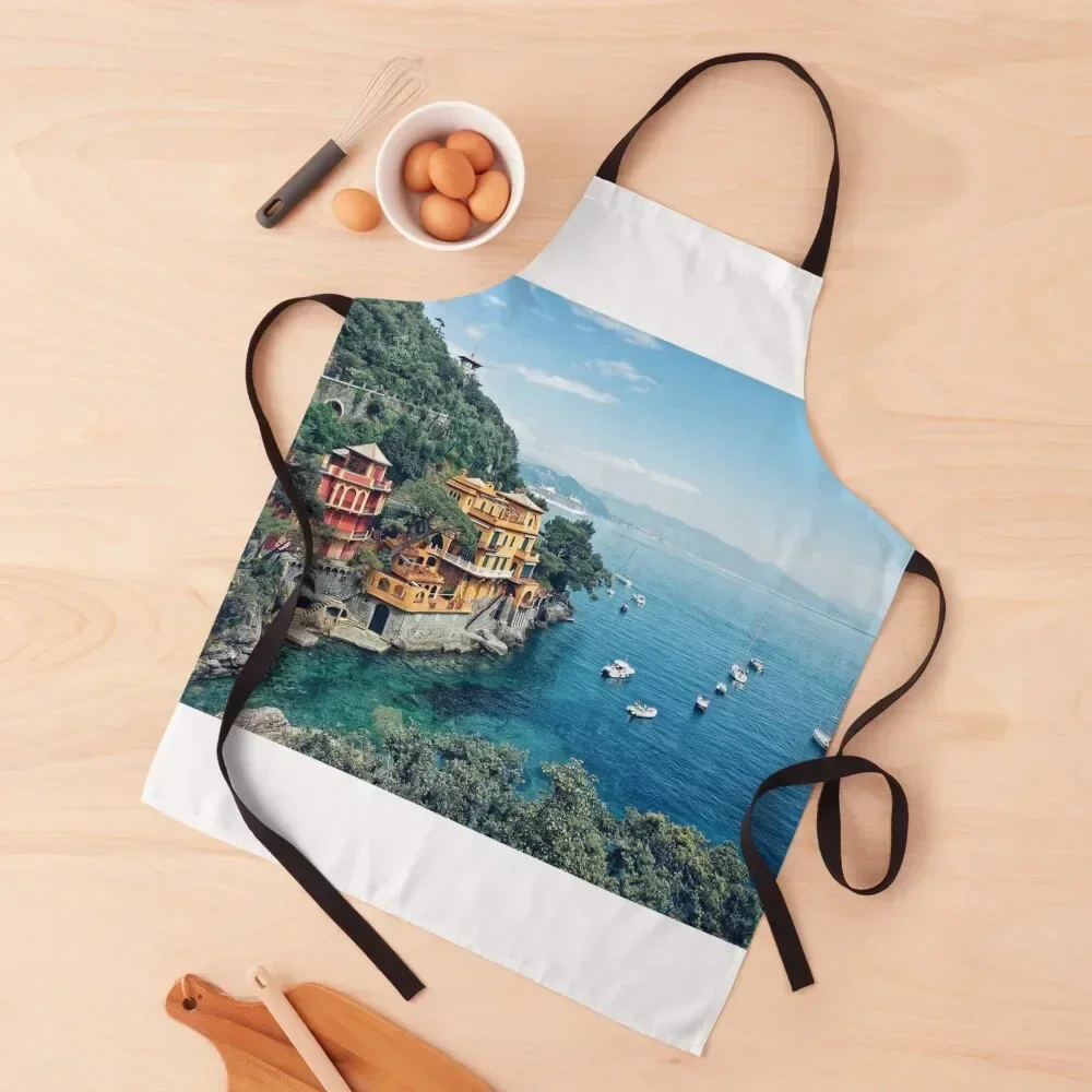 

Portofino, Italy Apron Chef Uniform For Men professional hairdressing Apron