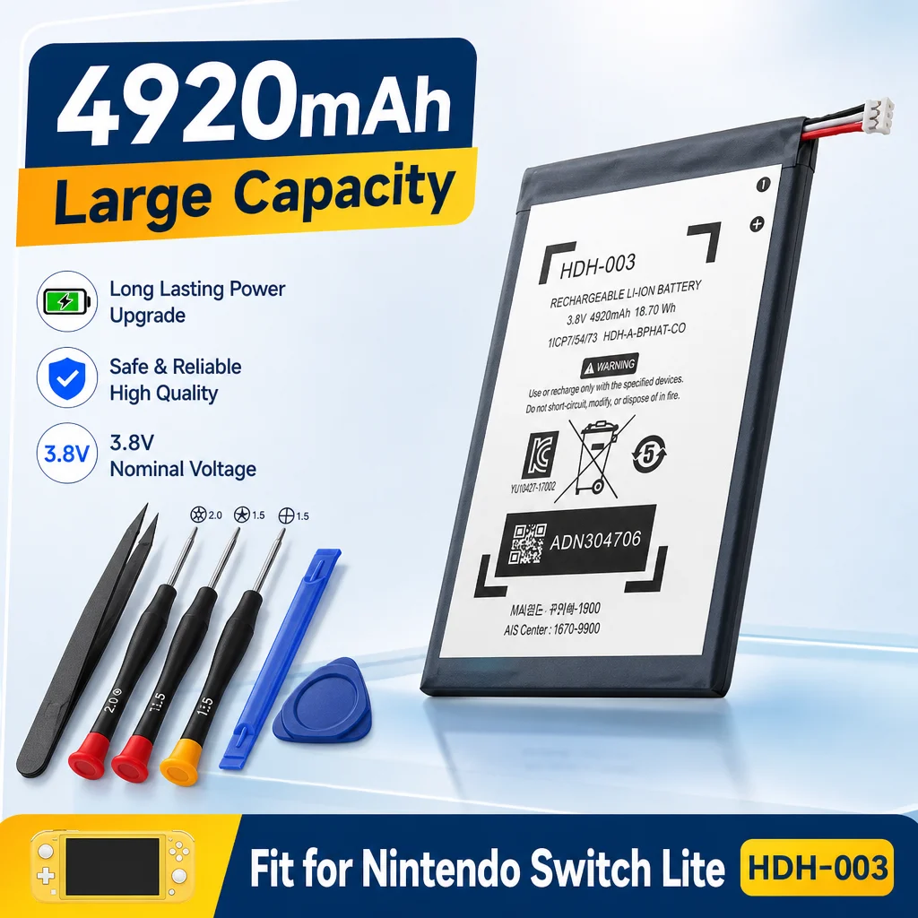 PURFIELD HDH-003 3.8V 4920mAh 18.7Wh Li-ion Polymer Battery, replacement cell for Nintendo Switch Lite HDH-001 game console