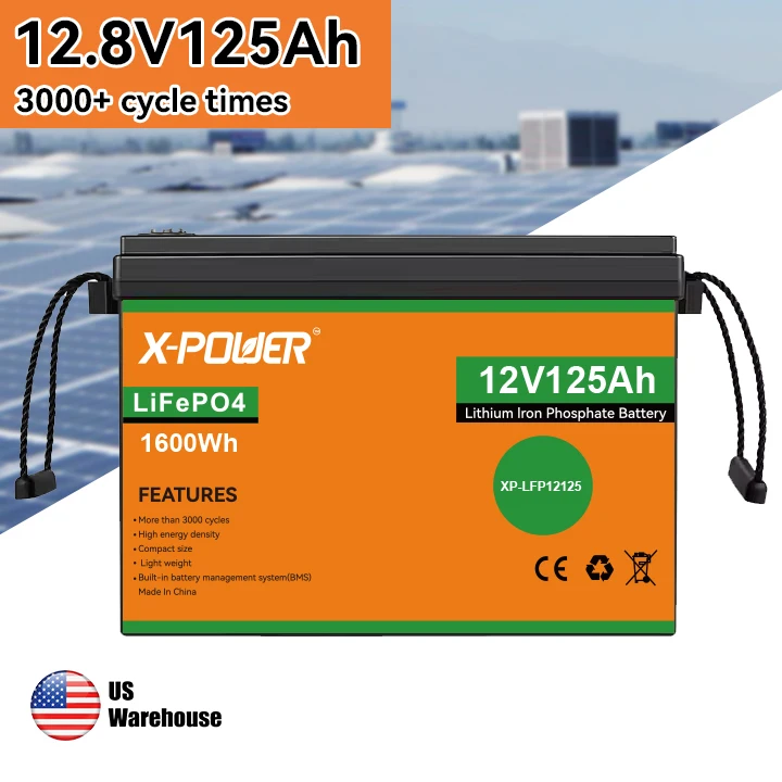 

Американский запас, 12 В, 125 Ач, литиевая батарея BMS, 100 А, срок службы 3000+, ИБП/система сигнализации/обновление, решение для хранения энергии