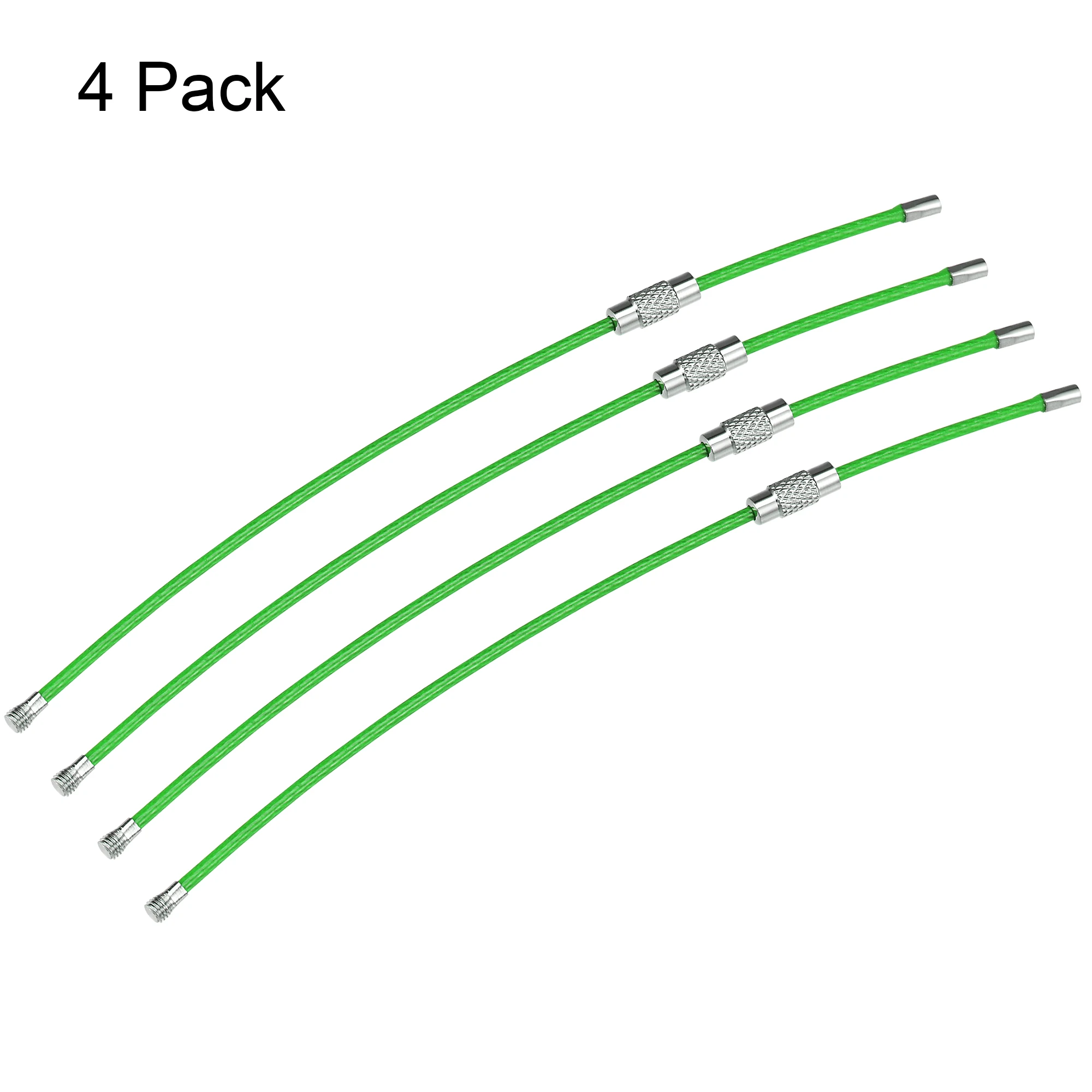 Yuxcell-PVC Coated Wire Keychain, Chaveiro Loop Cabos para Bolsa, Zipper Lanyard, Aço Inoxidável