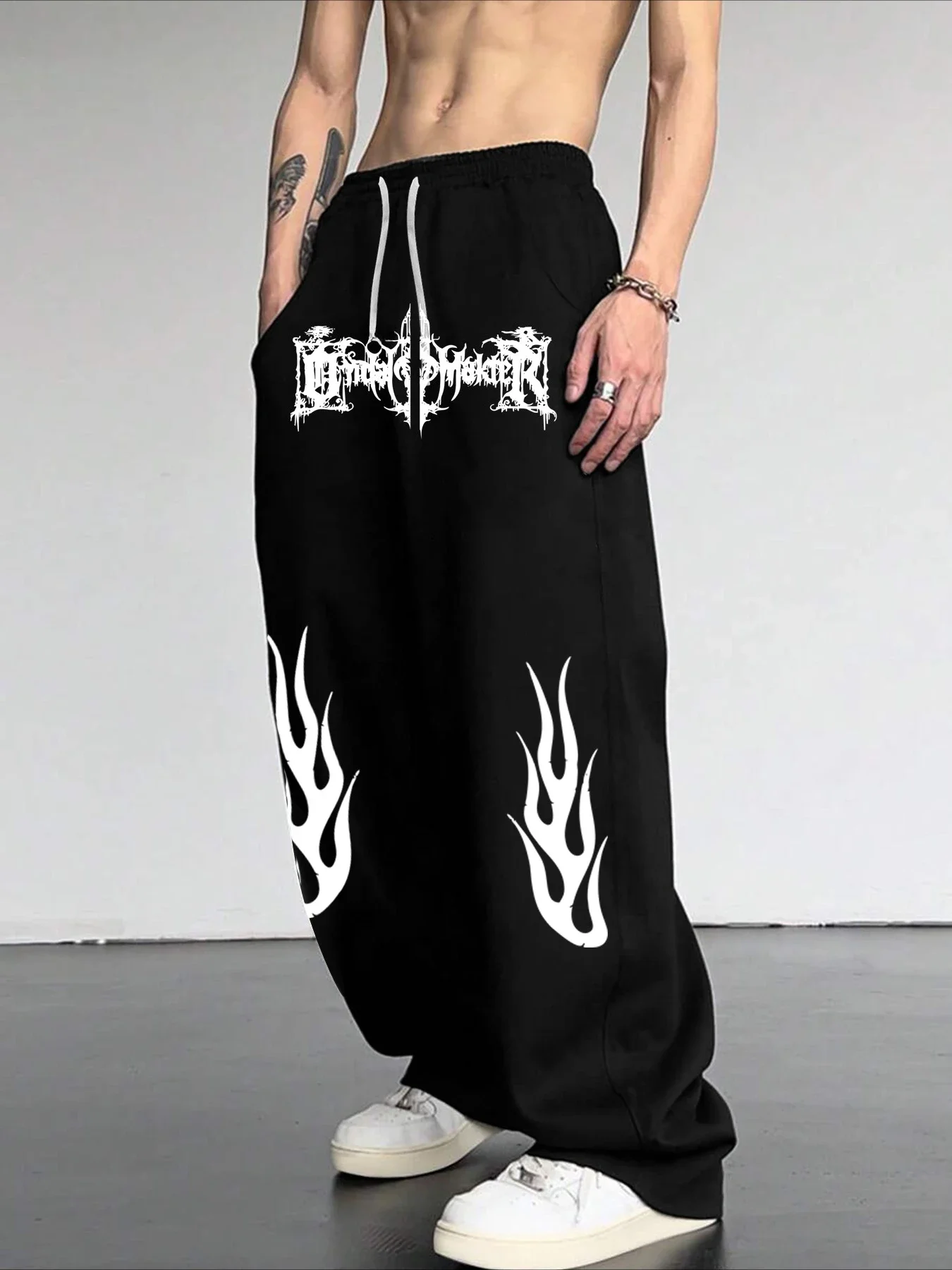 

Мужские повседневные брюки в темном стиле в стиле хип-хоп с принтом для повседневной носки, модный повседневный стиль, любители уличной моды