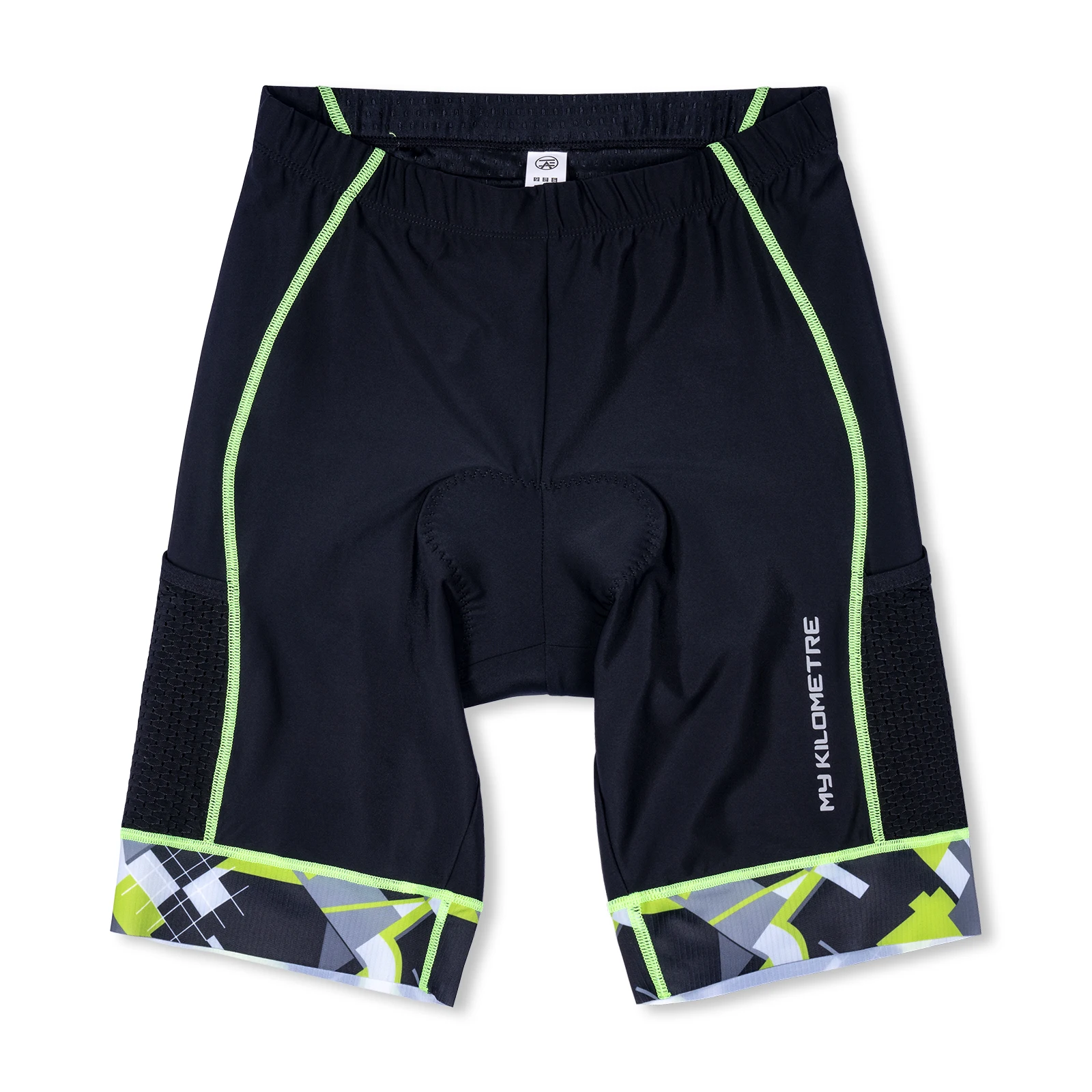 Men's Tri Shorts Quick Dry Compression Triathlon Cycling Shorts with Pad Side Pockets Swim Bike Run MY KILOMETRE