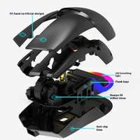 Ajazz I309pro 2 Mode Gaming Mouse Wireless Gaming Rgb Backlight 2.4ghz Esports Mouse Usb Rechargeable Desktop Laptop Universal