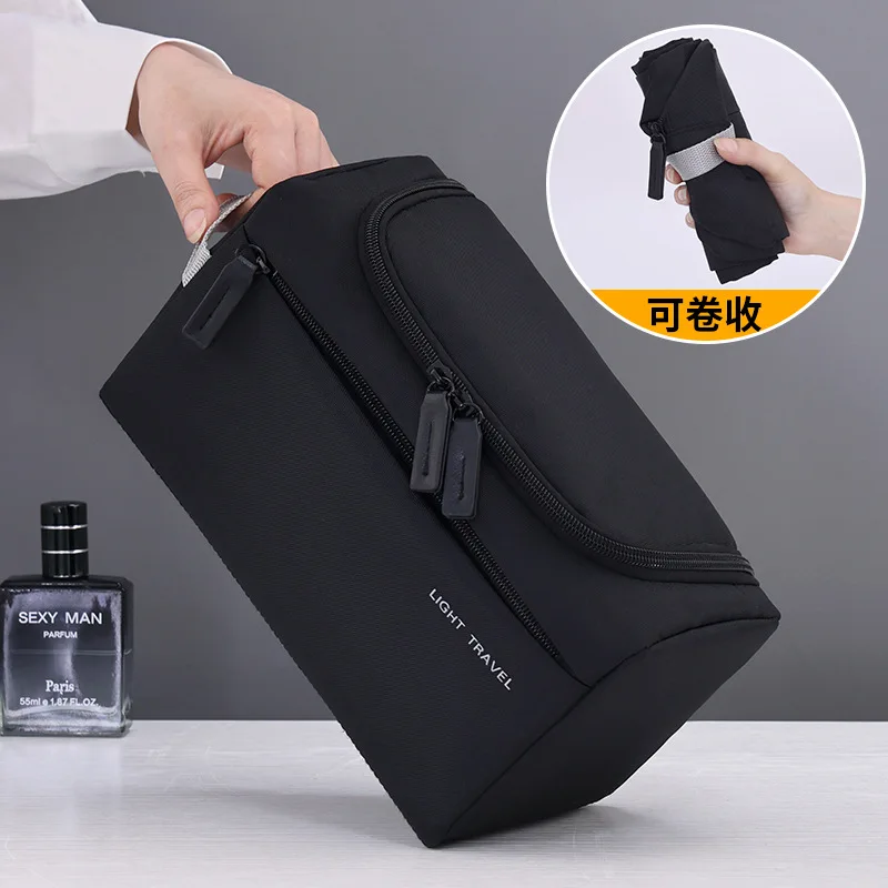 حقيبة أدوات الزينة للسفر 3 في 1 من قماش أكسفورد خفيفة الوزن مقاومة للماء حقيبة حلاقة محمولة حقيبة مكياج منظم للمكياج #4