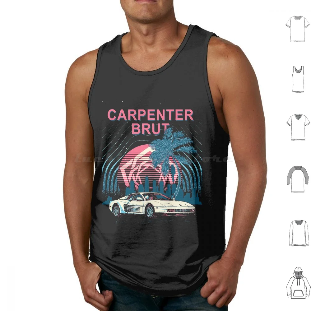 Fourone American World Tour 2021 Show Camisetas sin mangas de algodón con estampado Live Carpenter Brut Logo Cover Carpenter Brut North