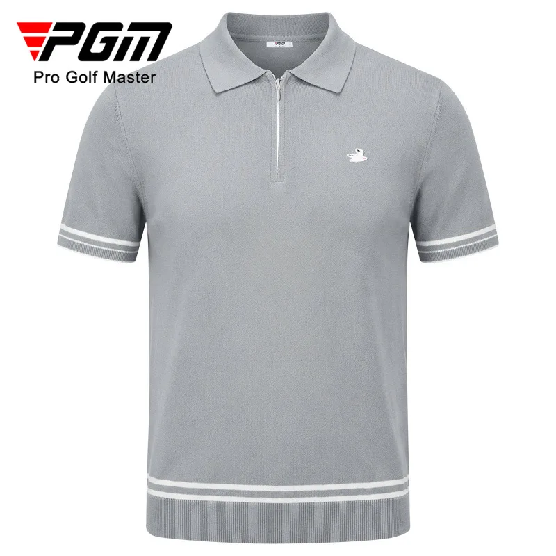 

Футболка PGM Golf с короткими рукавами, мужская летняя эластичная рубашка-поло с воротником, топ YF876