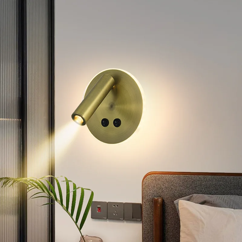 

3W 7W Wall Light Backlight 350 Degree Rotate Adjustable Wall Lamp Spotlight For Study Reading Living Room Corridor Bedroom Decor