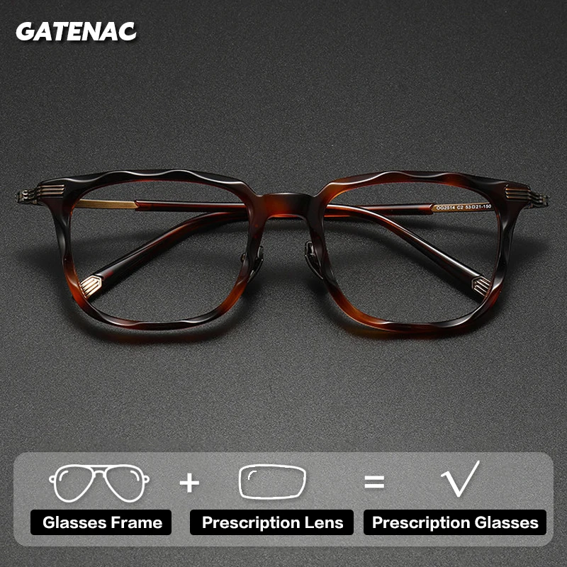

Gatenac Luxury Prescription Glasses Men Vintage Photochromic Anti Blue Light Reading Glasses Women Myopia Progressive Eyewear