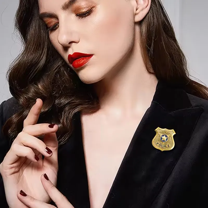 Cartoon Movie Accessories Metal Badge Brooch Judy Hopps Rabbit Police Pin for Women Men Cosplay Lapel Pins Jewelry Props