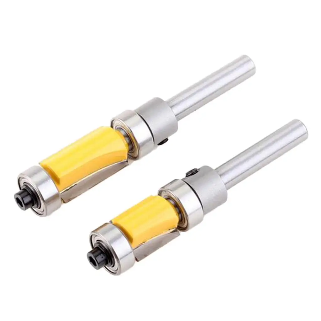 2 Pieces 1/4’’ Shank Top & Bottom Bearing Straight Flush Trim Router Bit