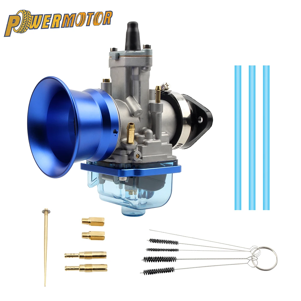 Motorrad für PWK 28 30 32 34 mm Vergaser-Set mit Luftbecher-Vergaserschnittstelle Dirt Bike Vergaser mit Power Jet Motocross ATV