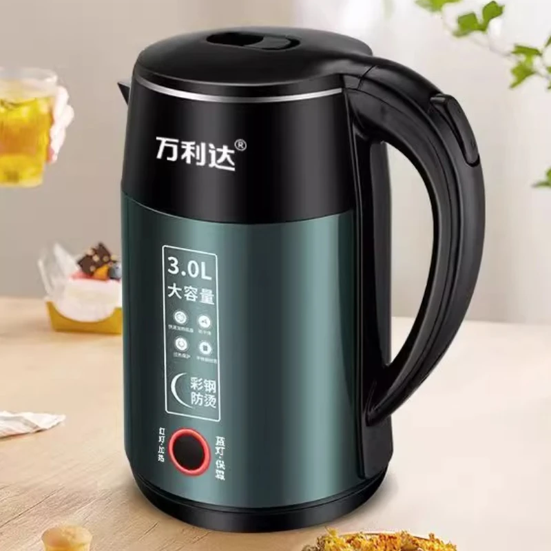 غلاية كهربائية معزولة، 304 ستانلس ستيل، سعة كبيرة، تحكم تلقائي في درجة الحرارة، غليان سريع 1500 وات، درجة طعام #4