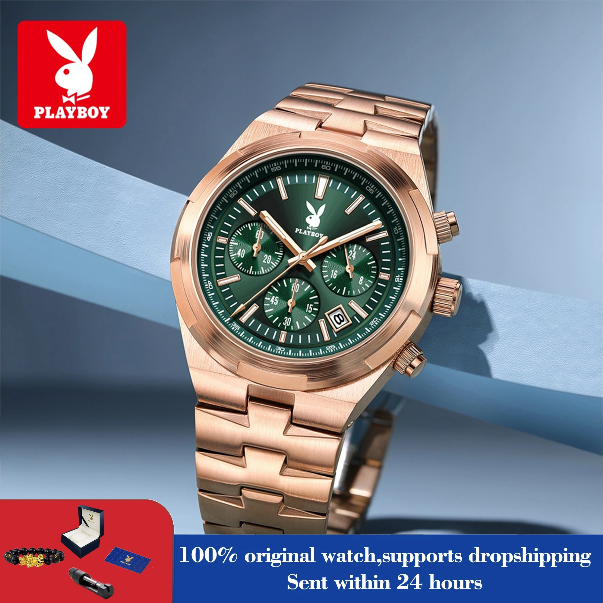 

PLAYBOY 3111 лучшие роскошные брендовые часы, мужские многофункциональные механические часы, водонепроницаемые часы из нержавеющей стали для мужчин, оригинальные
