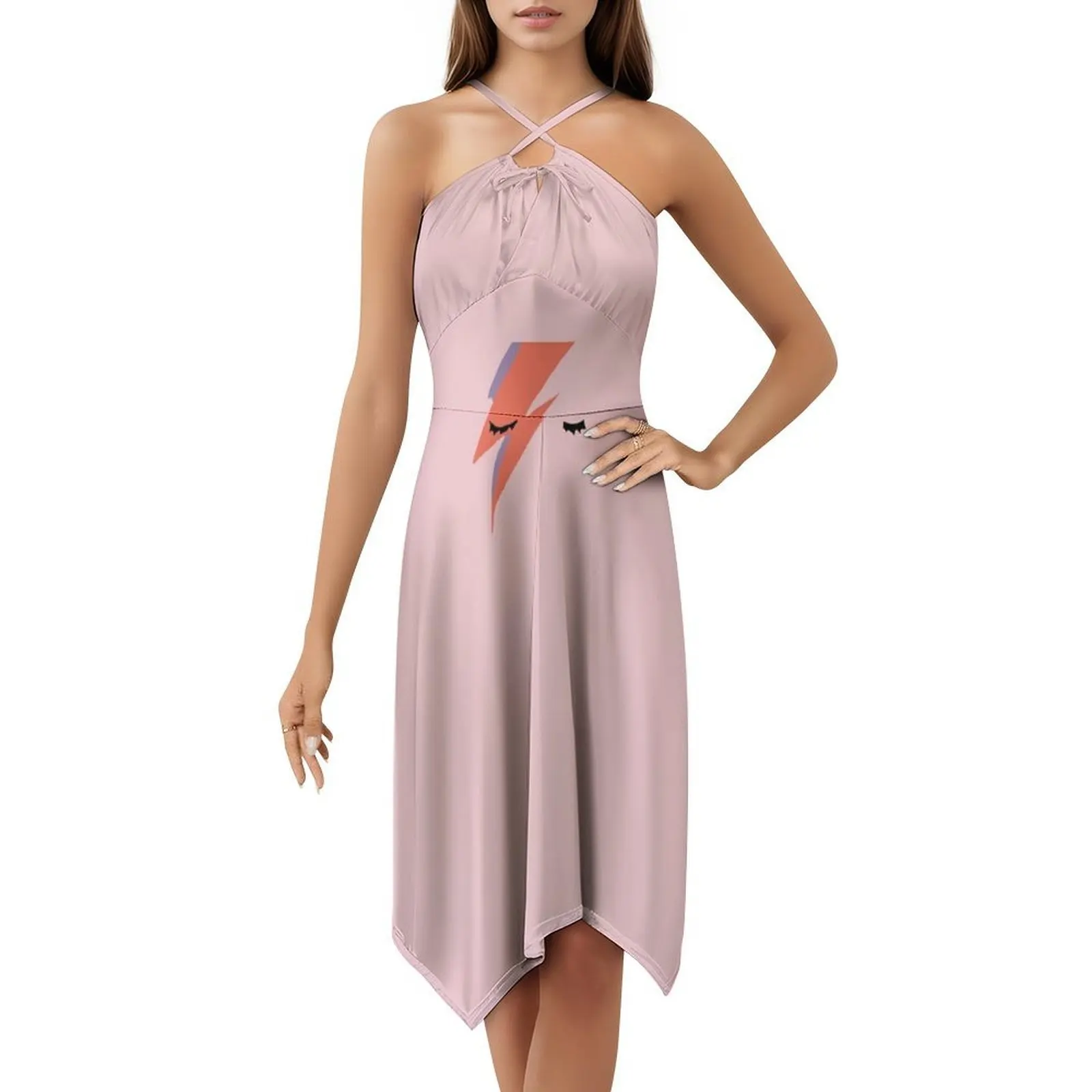 Aladdin Sane Ray Eye Querida Decote Vestido Elegante Vestido de Festa de Verão Para As Mulheres Aladdin Sane Ray Vestido Feminino