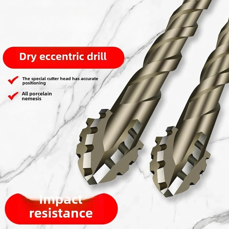 Four-Flute Sawtooth Eccentric Drill Bit, Multifunction Drill Bit Set, High Hardness Skewed Head Eccentric Drill Bits