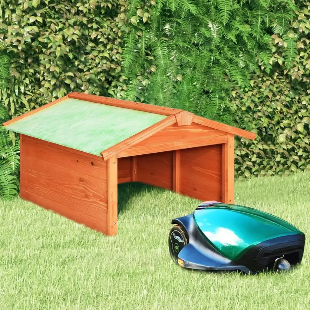 

Robotic Lawn Mower Storage Shed - Solid Fir Wood Garage 28.3x34.3x19.7 in Durable Design