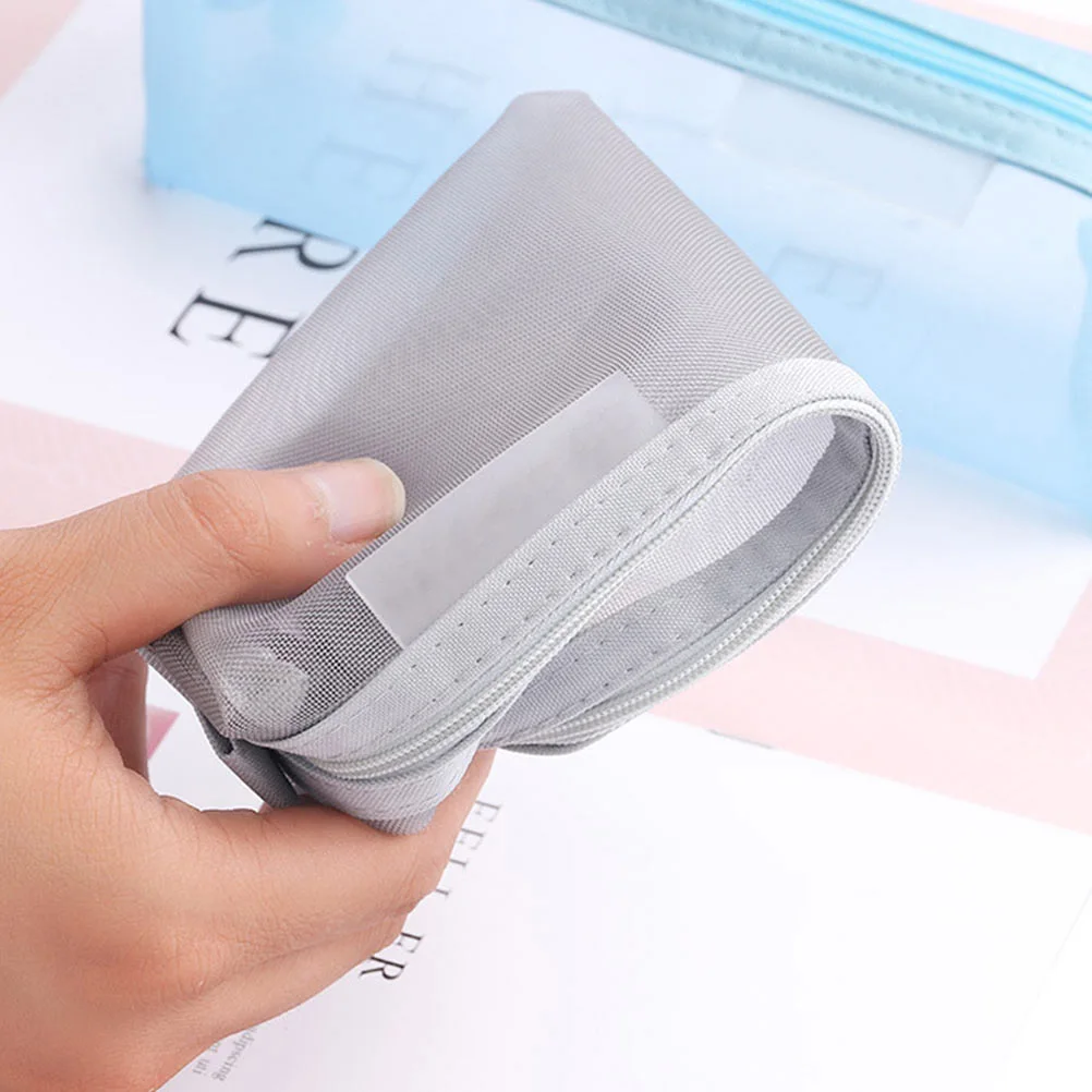 

2pcs Mesh Pen Storage Bag Students Stationery Bag Student Supply Large Capacity Waterproof Nylon Pencil Pouch Portable