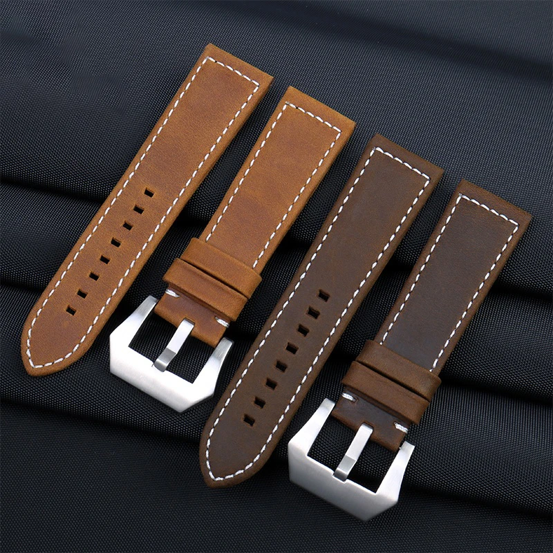 For Casio PRW 60y 50 70 Watch Band PROTREK Mountaineering Watch PRW-60Y PRW-50Y PRW-70Y Retro Nubuck Leather Strap for Men 23mm