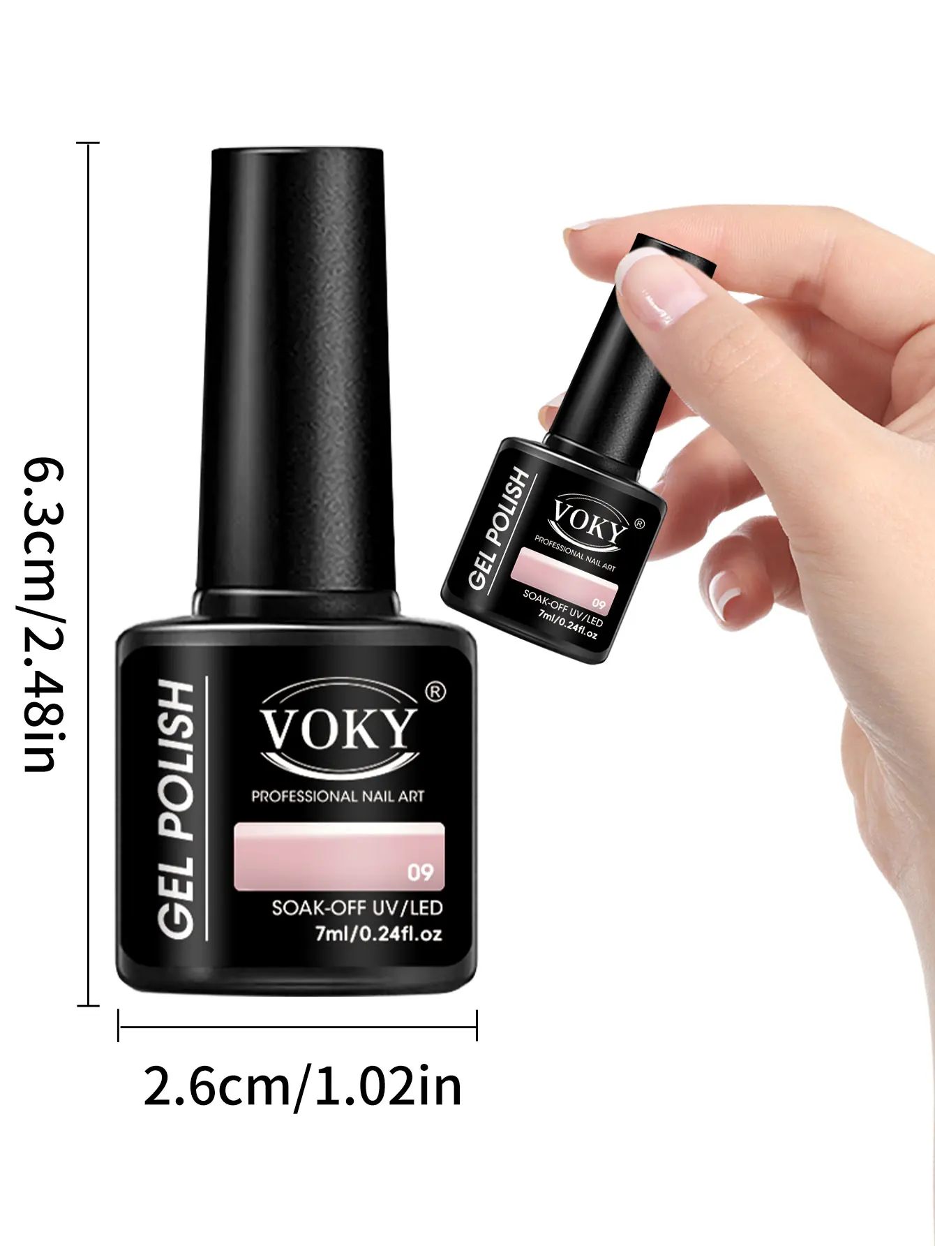 VOKY Set di gel per smalto in polvere glitterata da 2 pezzi, ogni pezzo da 0,24 once - adatto per l'uso femminile, cura delle unghie di livello professionale