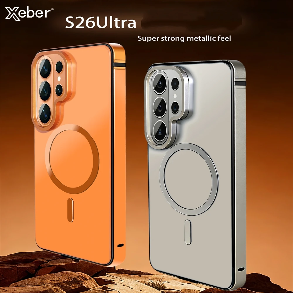 Magnetisches Aluminium-Metallrahmen-Gehäuse für Samsung Galaxy S26 Ultra S25 Ultra 5G Hybrid-Stoßfänger Legierungs-Schutzhülle für MagSafe