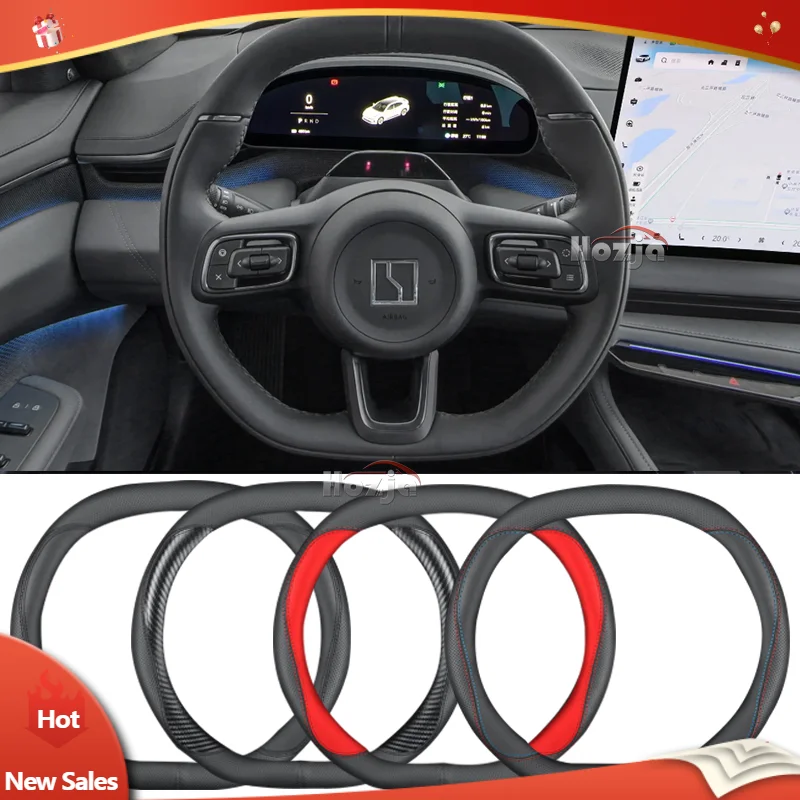 

Leather Car Steering Wheel Cover for for ZEEKR 001 2023 2024 2025 Non-slip Auto Interior Accessories