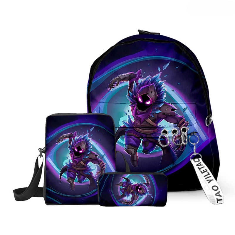 

Hot Games Fortnite Backpack with Lunch Bags Anime Cartoon Pencil Bags Cosplay School Bags for Boys Girls Best Birthday Gift