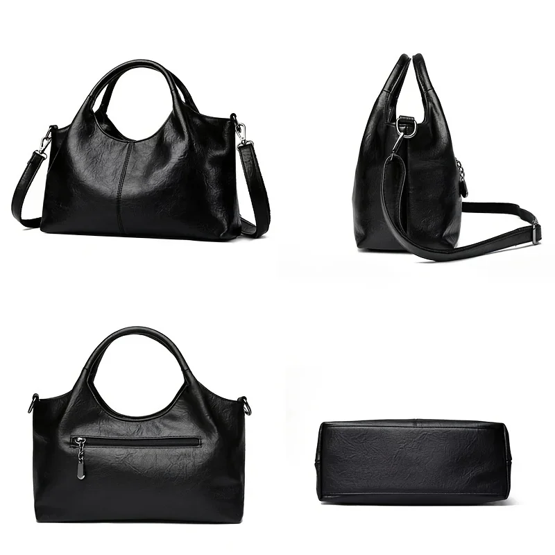 حقيبة يد بسحاب للإغلاق، حقائب نسائية جلدية ذات سعة كبيرة، حقيبة كروس، كاجوال عصرية متعددة الاستخدامات، مناسبة للاستخدام أثناء التنقل #5